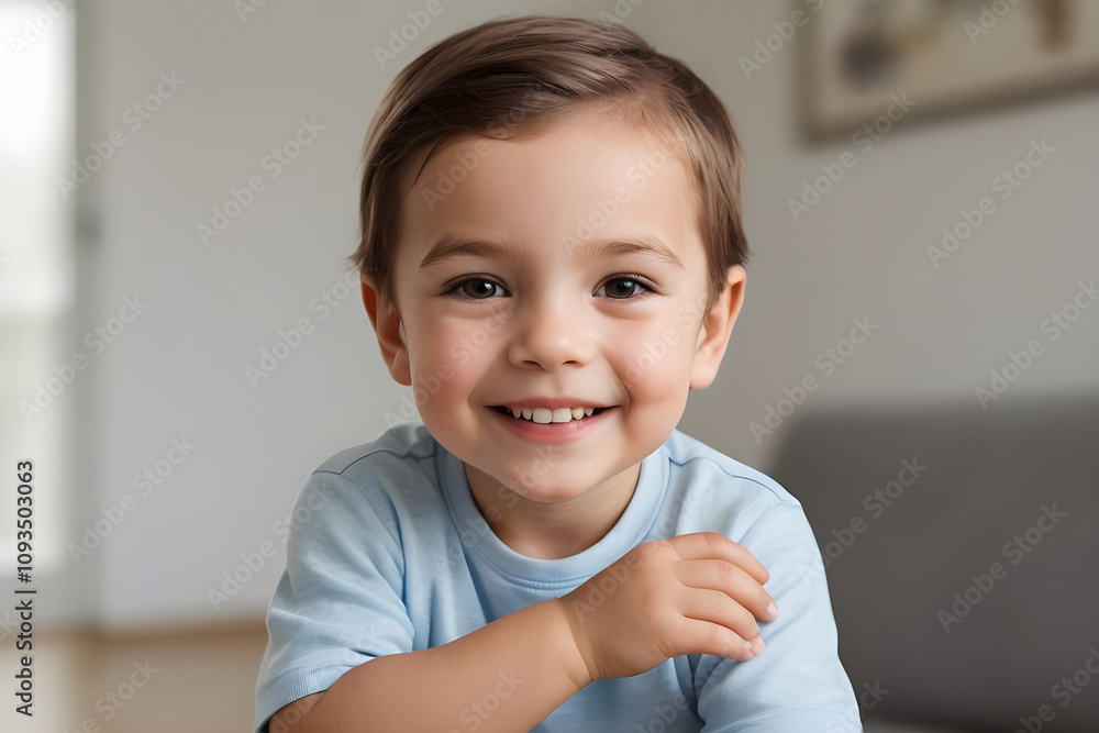 Portrait of adorable toddler boy smiling at home, Portrait of adorable toddler boy smiling at home,