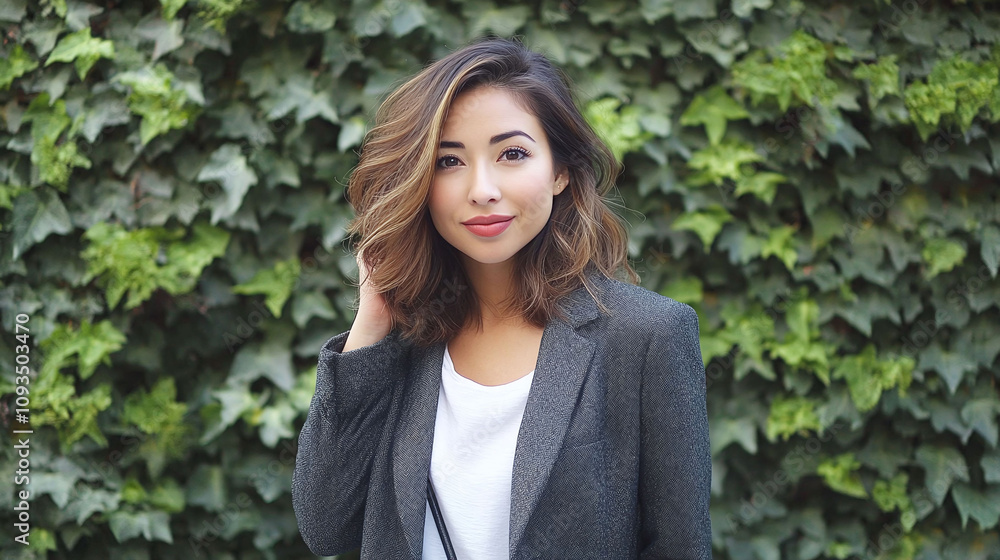 Stylish professional woman with a dimensional ash brown mid-length lob polished yet relaxed Stylish professional woman with a dimensional ash brown mid-length lob polished yet relaxed