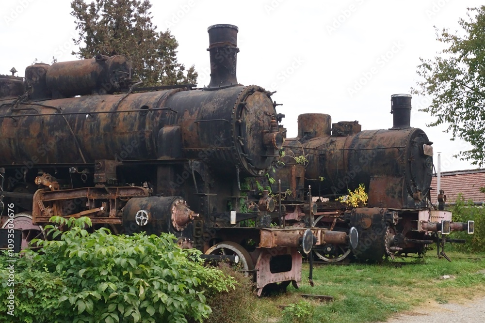 Naklejka premium Old steam locomotive, Romania 