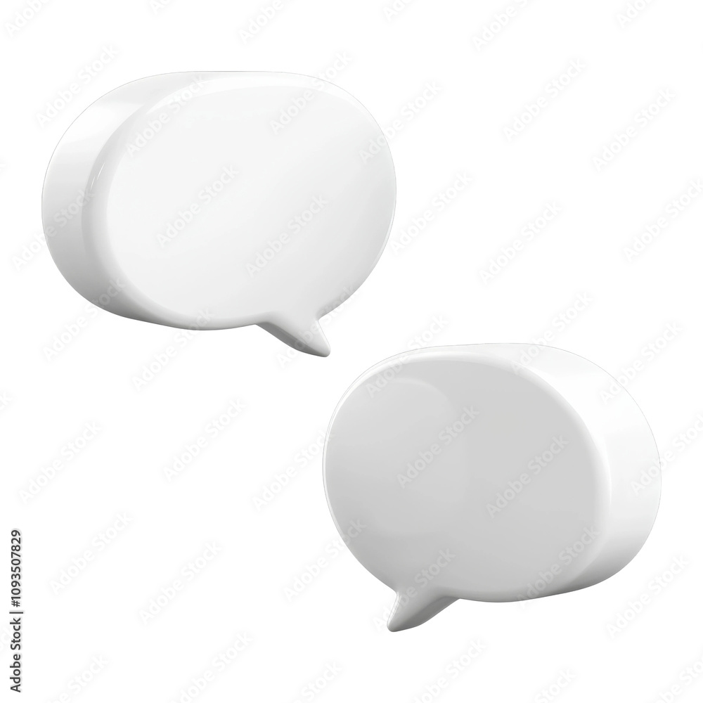 Two blank speech bubbles showing communicating concept on transparent background Two blank speech bubbles showing communicating concept on transparent background
