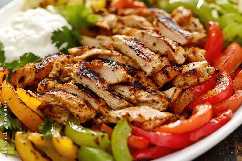 A white plate filled with chicken and mixed vegetables, great for food photography or meal inspiration A white plate filled with chicken and mixed vegetables, great for food photography or meal inspiration