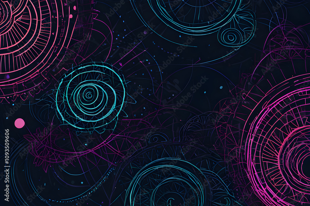 Futuristic glowing circles creating abstract technology background Futuristic glowing circles creating abstract technology background