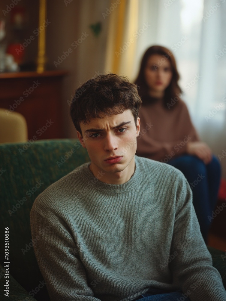 Fototapeta premium Introspective Teenager in Living Room