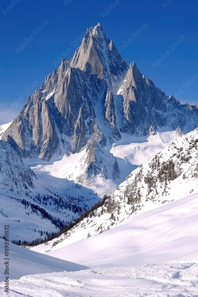 Obraz premium A person skiing down a snowy slope