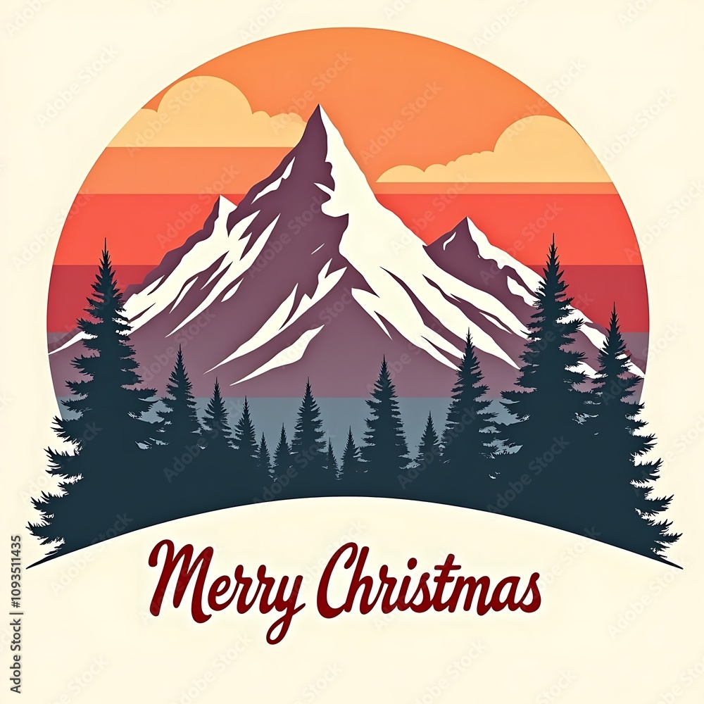 Fototapeta premium Vintage Christmas t-shirt design