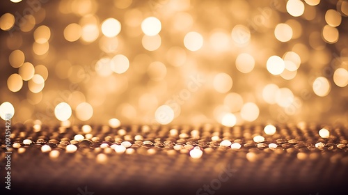 Golden Bokeh Lights Sparkle Background