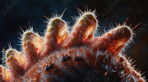 Closeup of a Cactus Showing Spines and Texture photo