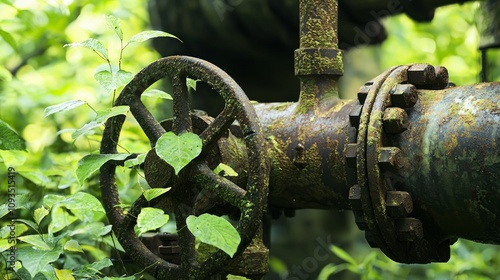 Nature's Resilience: Abandoned Industrial Site Reclaimed by Flora Amidst Decay