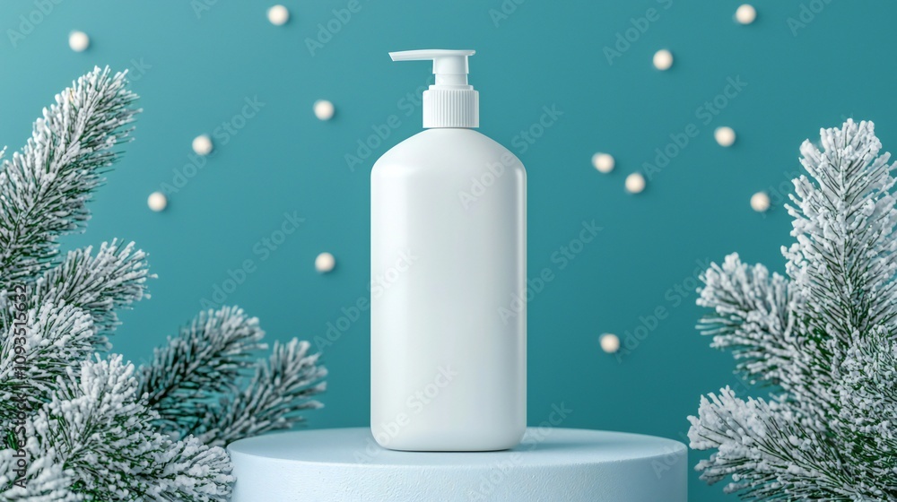 Festive Winter Soap Dispenser Mockup Product Presentation Festive Winter Soap Dispenser Mockup Product Presentation