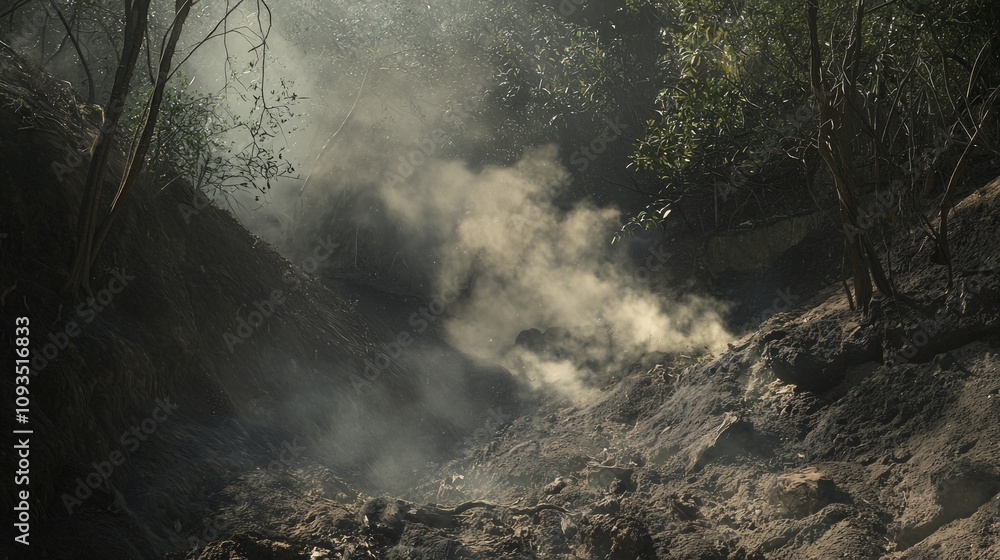 Environmental Crisis: Wildfire Devastation Linked to Climate Change with Smoke and Ash Pollution in Forest Environmental Crisis: Wildfire Devastation Linked to Climate Change with Smoke and Ash Pollution in Forest