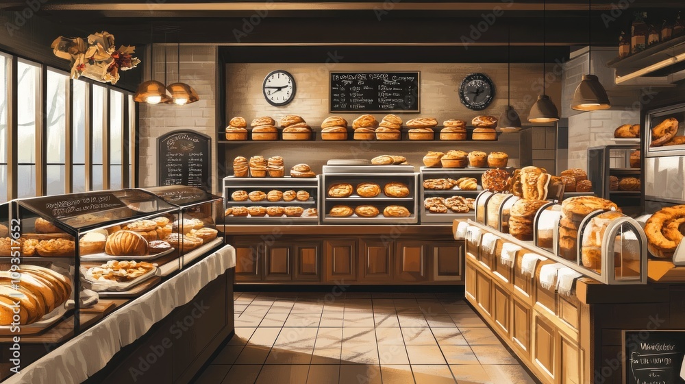 A Charming Bakery Filled With Fresh Baked Breads And Pastries A Charming Bakery Filled With Fresh Baked Breads And Pastries