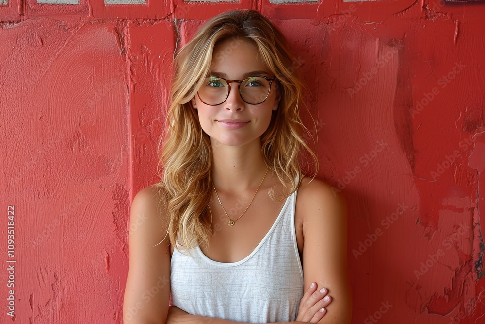 Young Woman Proudly Smiling with Arms Crossed for a Casual Portrait Young Woman Proudly Smiling with Arms Crossed for a Casual Portrait