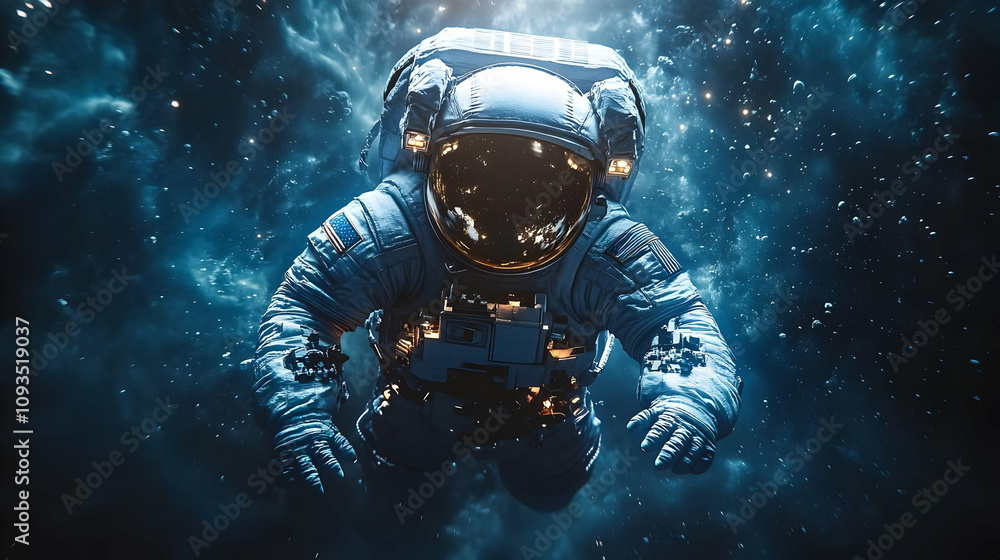 Astronaut Floating in Space 3D Illustration Astronaut Floating in Space 3D Illustration