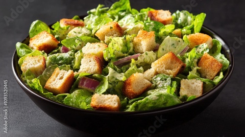 Wallpaper Mural Fresh and Vibrant Caesar Salad with Croutons and Lettuce Greens Torontodigital.ca