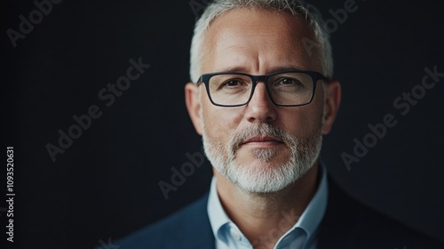 Ambitious senior business leader posing confidently for portrait photography