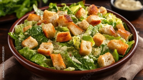 Fresh and Delicious Caesar Salad with Crispy Croutons