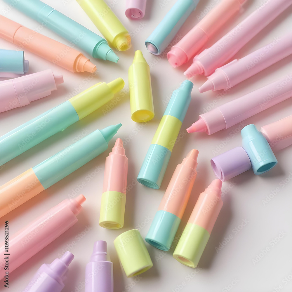 A highlighter pen set on a white background 5 A highlighter pen set on a white background 5