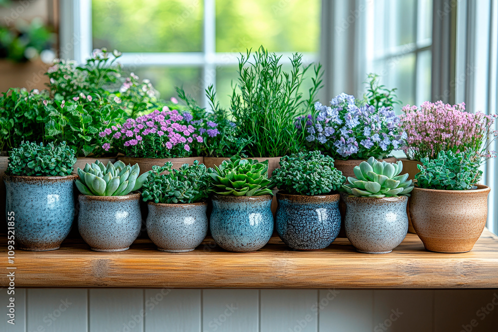 Scandinavian room interior with photo frame and beautiful plants and succulents in differents design pots. Scandinavian room interior with photo frame and beautiful plants and succulents in differents design pots.