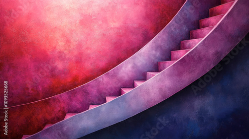 Minimalist textured wall with abstract geometric shapes in vibrant lilac and rich magenta tones.