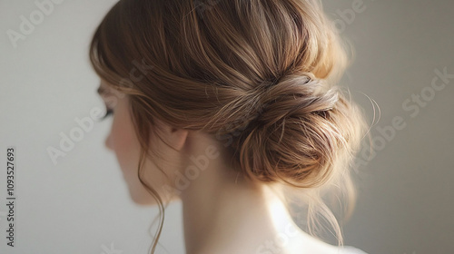 Elegant chignon bun with loose wispy tendrils sophisticated and timeless hairstyle