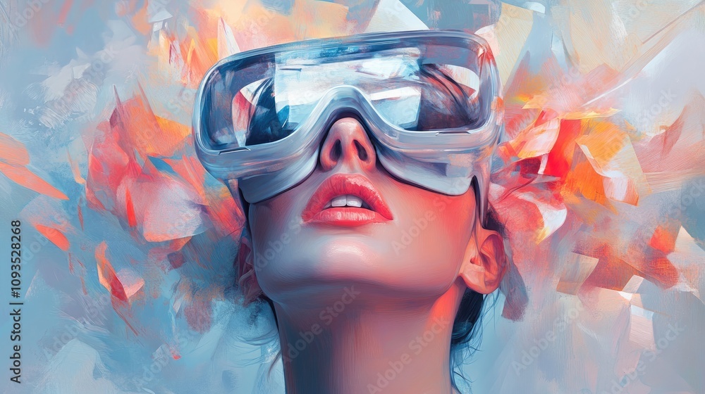 Abstract Portrait of a Woman Wearing Goggles Abstract Portrait of a Woman Wearing Goggles