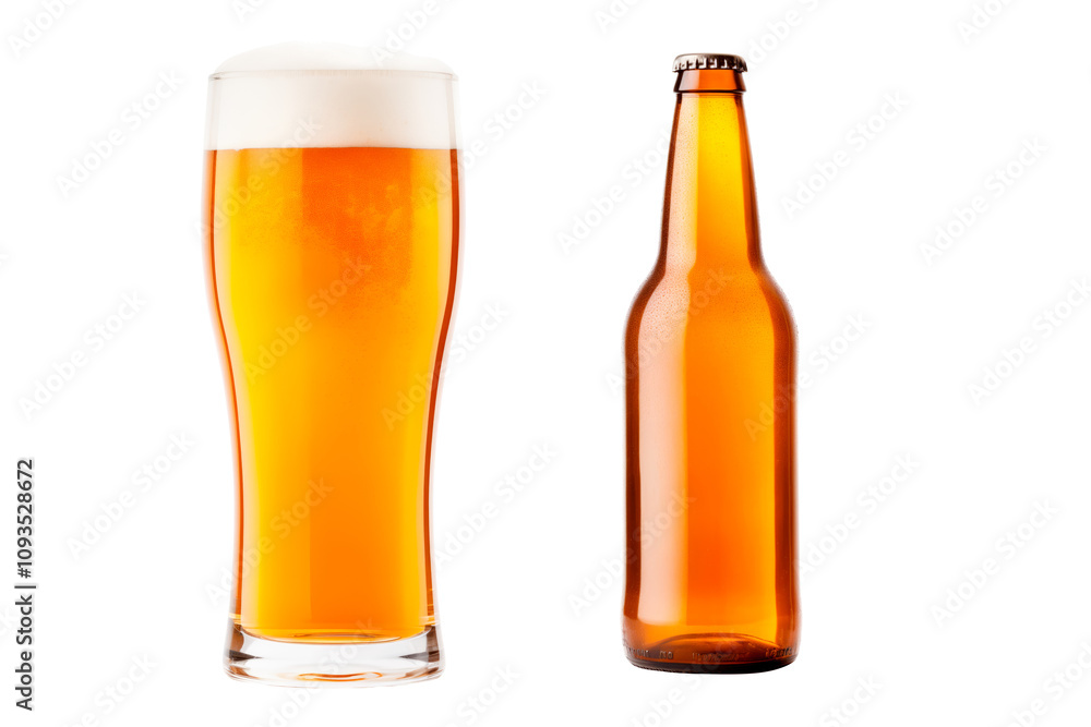 Collection of beer glasses and bottles in various styles isolated on white transparent background. Mugs with drink like Ipa, Pale Ale, Pilsner, Porter or Stout Collection of beer glasses and bottles in various styles isolated on white transparent background. Mugs with drink like Ipa, Pale Ale, Pilsner, Porter or Stout