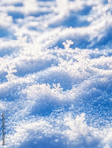 Close Up of Sparkling Snowflakes on a Winter Day