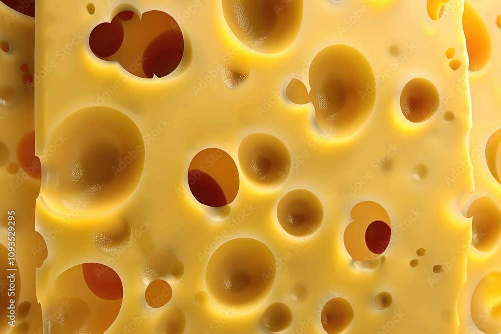 A detailed view of gouda cheese with holes, suitable for food and culinary images A detailed view of gouda cheese with holes, suitable for food and culinary images