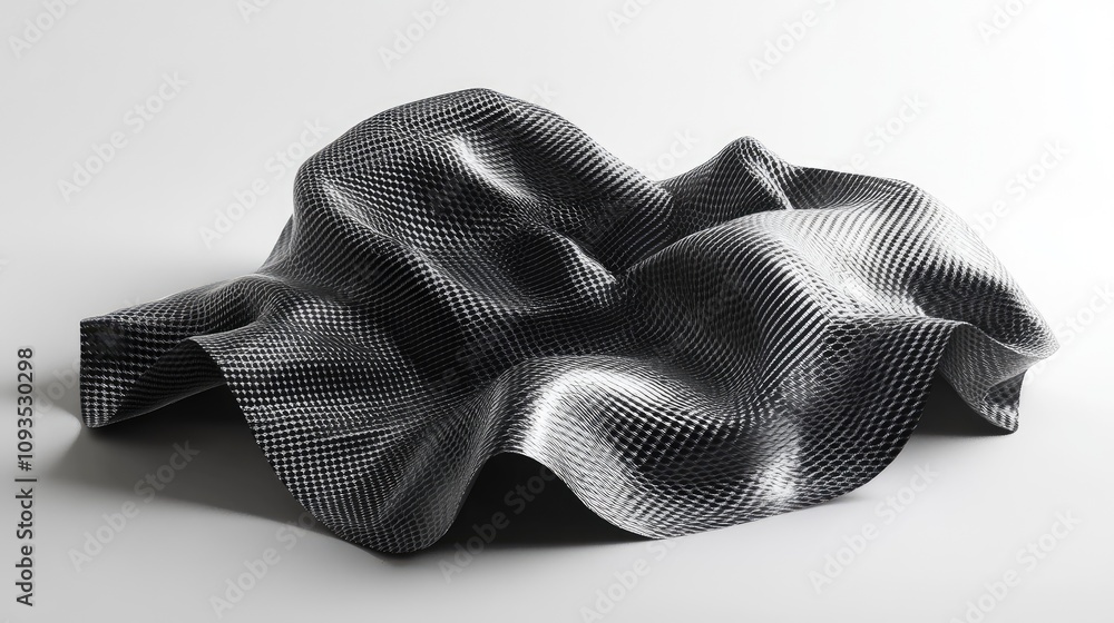 Abstract 3D render of draped textured fabric. Abstract 3D render of draped textured fabric.