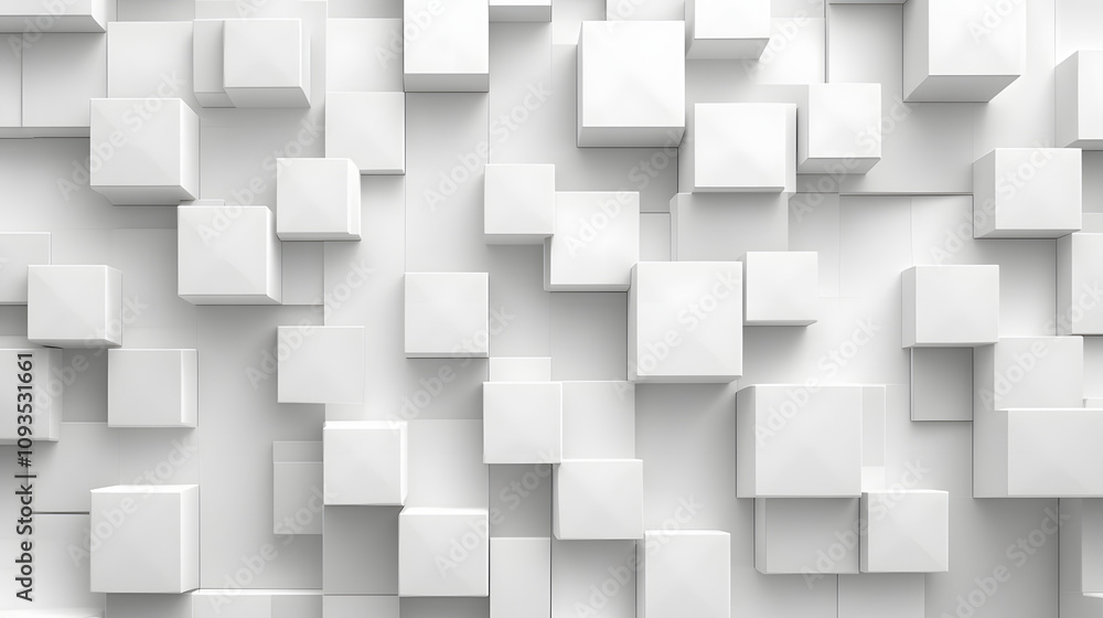 A pattern of geometric 3D tiles with a matte finish A pattern of geometric 3D tiles with a matte finish