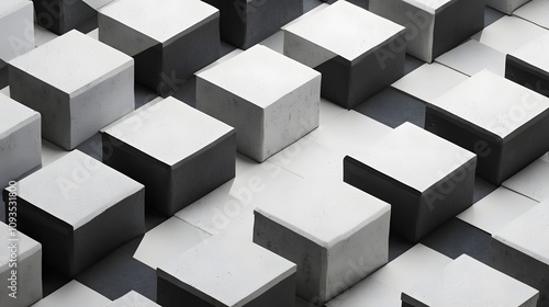 Wallpaper Mural A pattern of geometric 3D tiles with a matte finish Torontodigital.ca