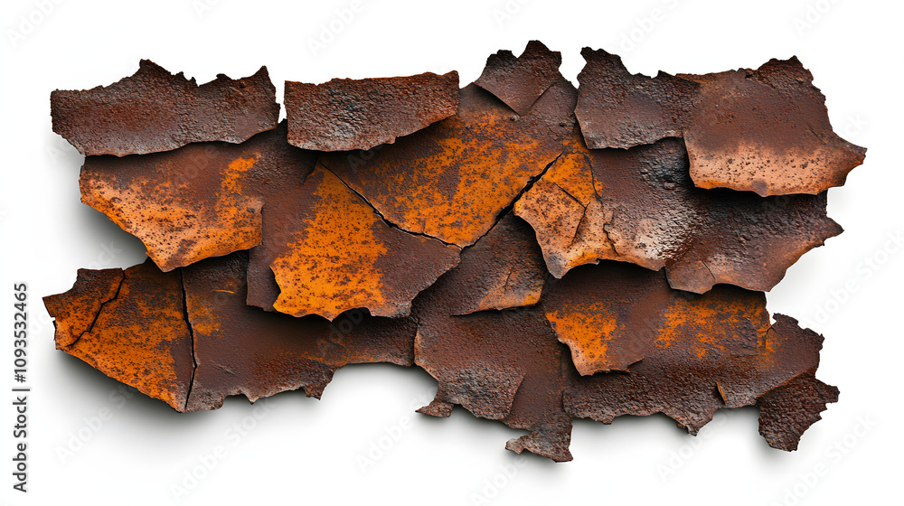 A detailed texture of rusty metal with patches of corrosion and peeling paint A detailed texture of rusty metal with patches of corrosion and peeling paint