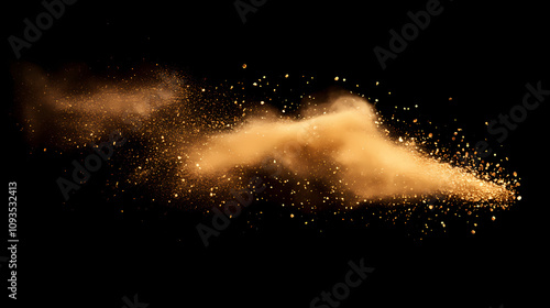 Sparkling gold dust shimmering under direct light creating a glittering opulent and luxurious visual representation of wealth prosperity and affluence. Shimmering Gold Dust. Illustration