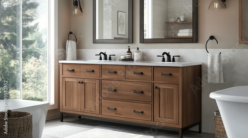 Modern Rustic Double Vanity Bathroom Design