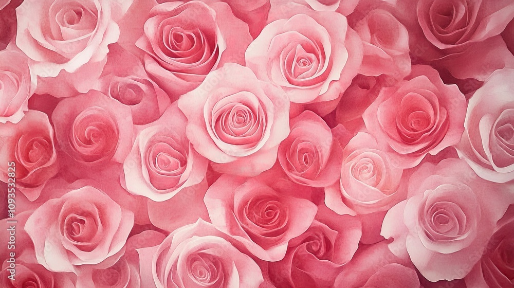A Close Up View Of Many Pink Roses A Close Up View Of Many Pink Roses