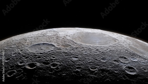 The surface of the moon in the dark