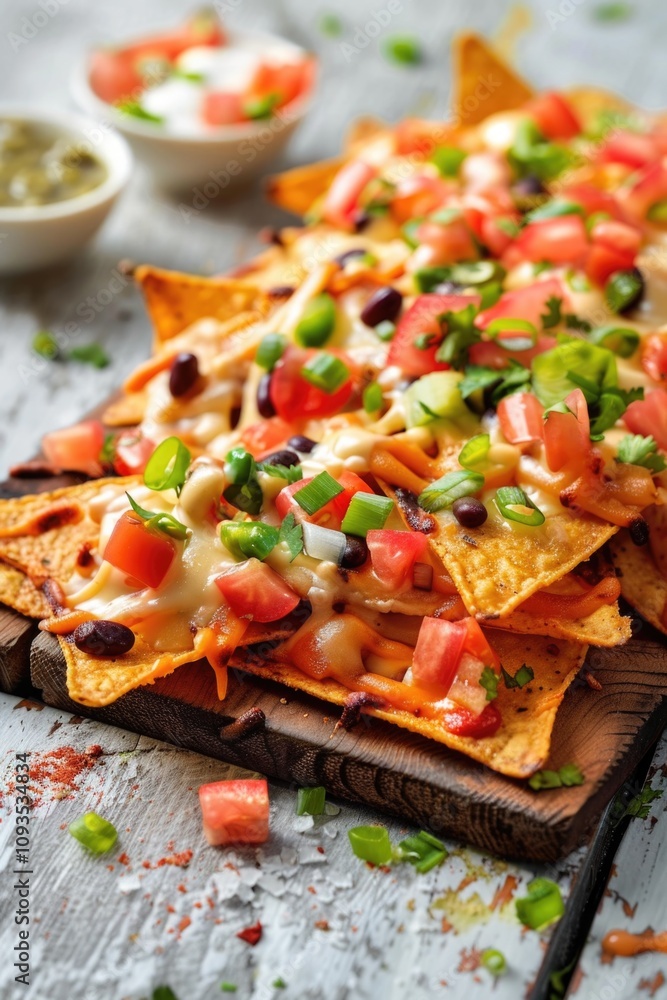 custom made wallpaper toronto digitalNachos on a wooden cutting board, perfect for snacks or party platters