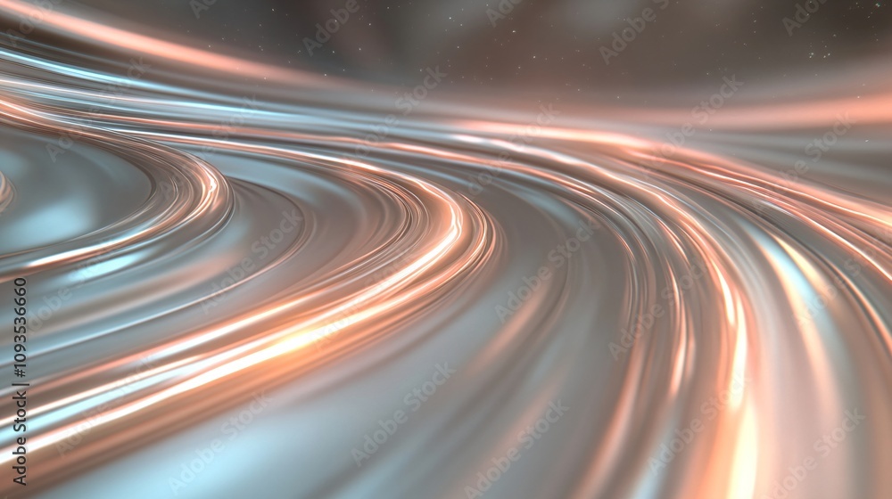 Modern metallic rose gold and turquoise curved lines in motion. Abstract flowing background with light trails. Dynamic digital art design for tech visuals and presentations Modern metallic rose gold and turquoise curved lines in motion. Abstract flowing background with light trails. Dynamic digital art design for tech visuals and presentations