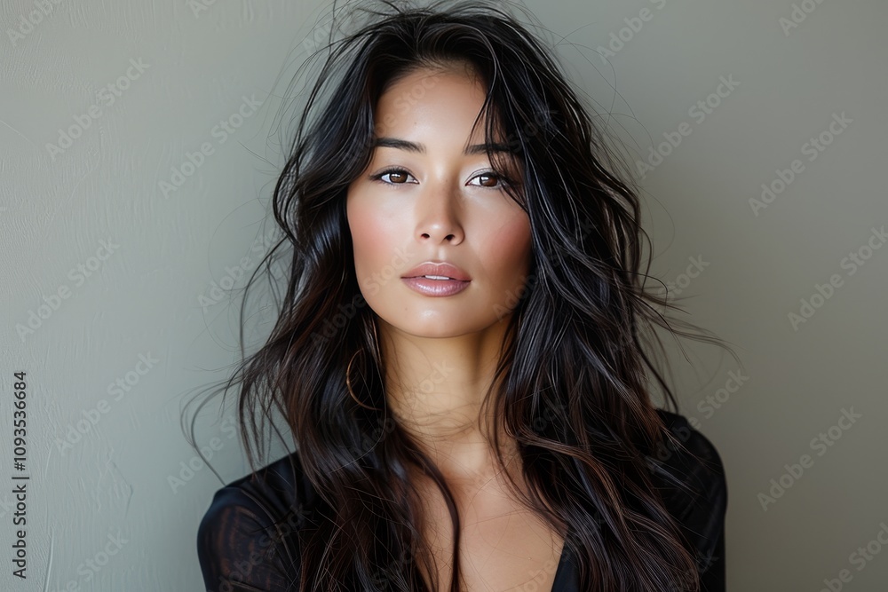 Beautiful Asian Woman with Glowing Skin for Beauty and Facial Care Beautiful Asian Woman with Glowing Skin for Beauty and Facial Care