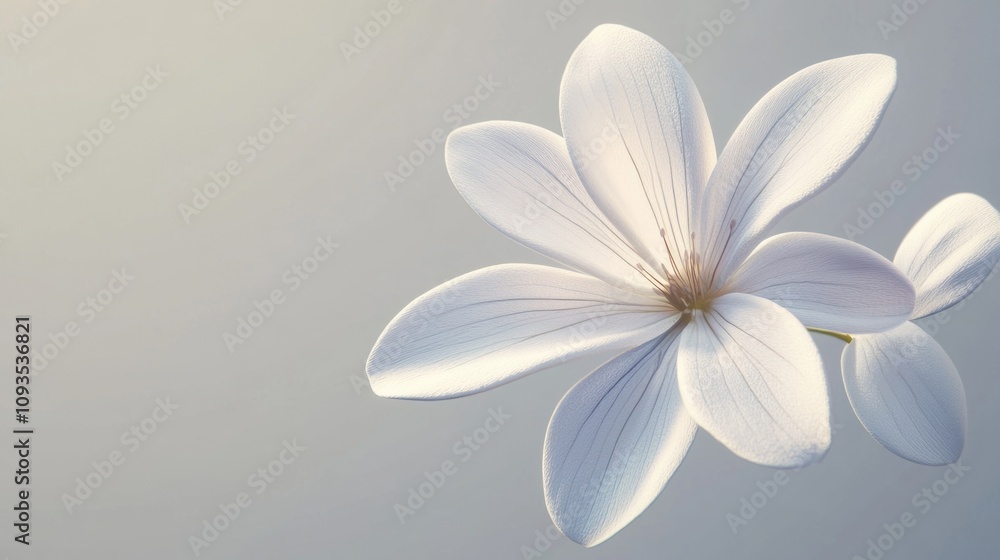 A close-up shot of a single flower against a blue sky A close-up shot of a single flower against a blue sky