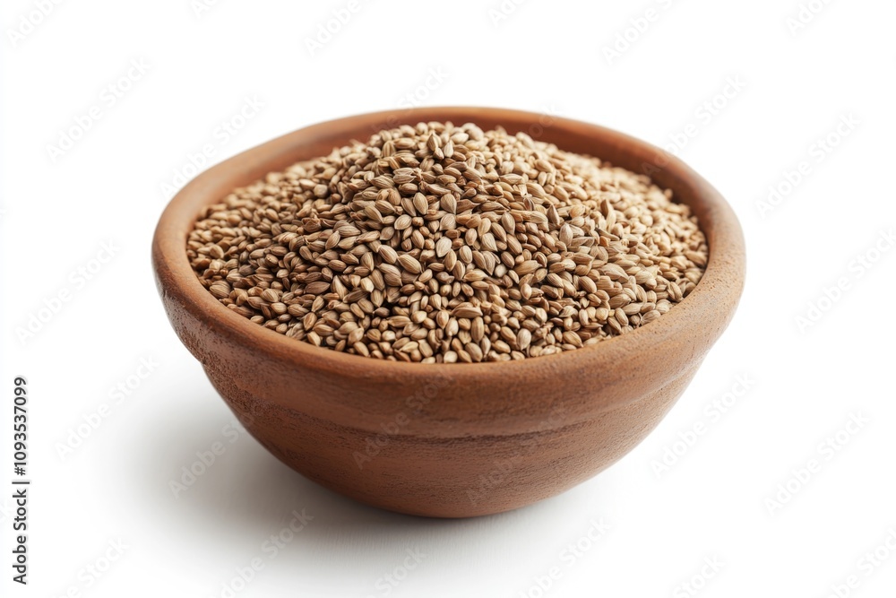 A bowl of sesame seeds on a white surface, perfect for food or beauty-related uses A bowl of sesame seeds on a white surface, perfect for food or beauty-related uses
