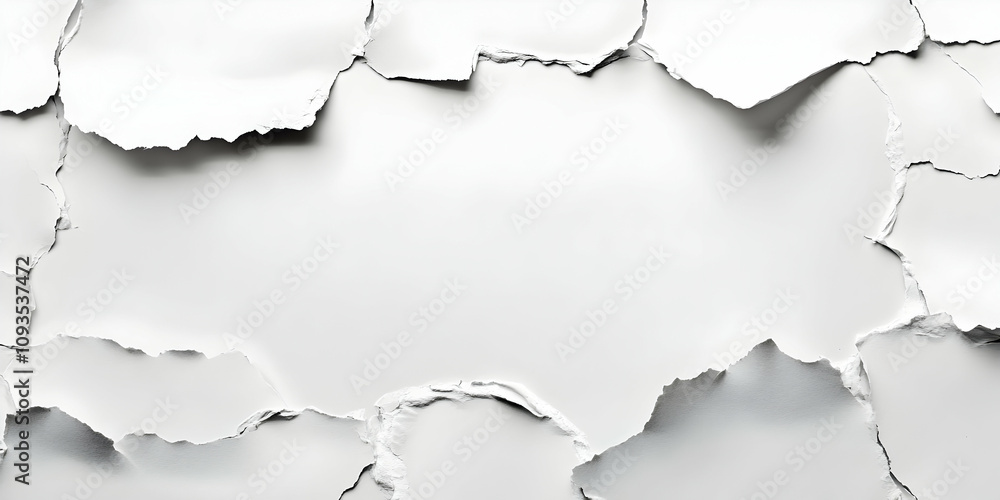 Ripped white paper with grunge texture, offering space for creative text and design. high quality Ripped white paper with grunge texture, offering space for creative text and design. high quality