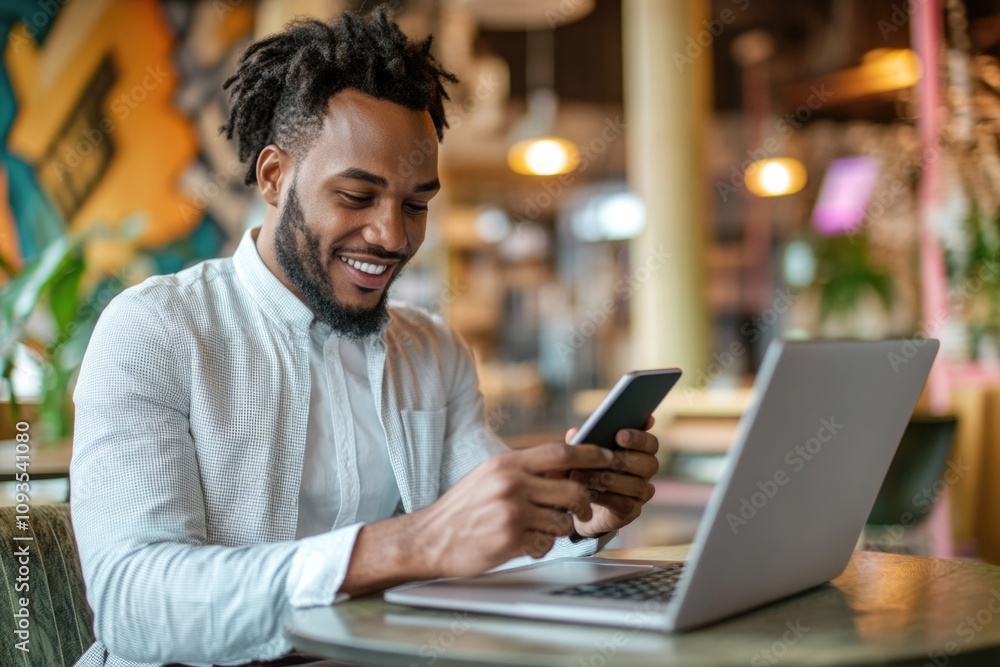 A person using technology for work or personal use, possibly in a home office setting A person using technology for work or personal use, possibly in a home office setting