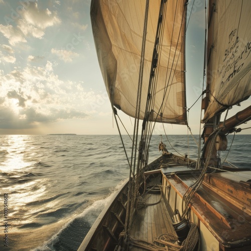 A sailboat at the endless sea