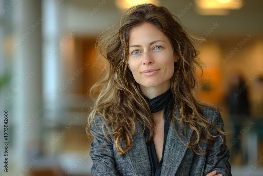 Fototapeta premium Confident Businesswoman Attorney Smiling in Office for Professional Portrait