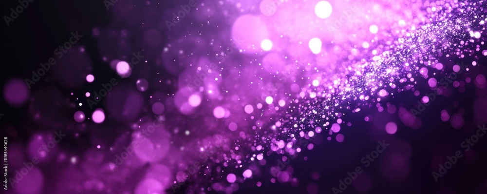 Purple glittering particles forming a shimmering gradient on a dark background. Abstract festive background concept Purple glittering particles forming a shimmering gradient on a dark background. Abstract festive background concept