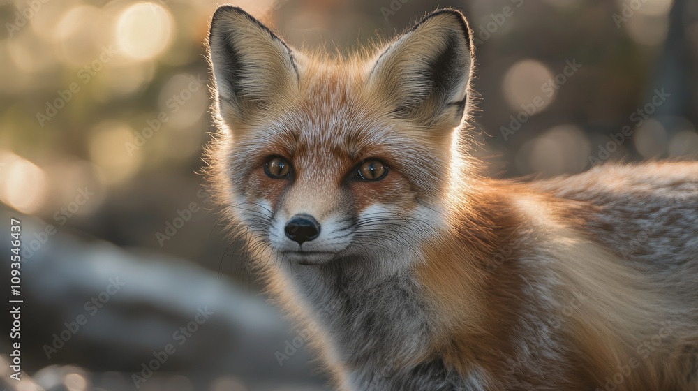 Fototapeta premium Red Fox Portrait In Soft Golden Light