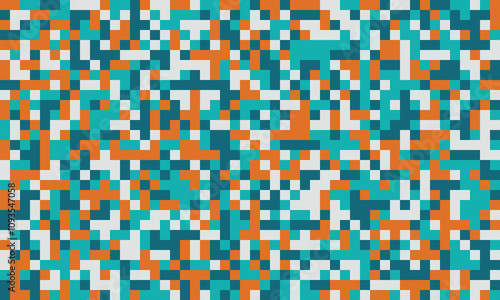 Trendy mosaic-style pattern with structured geometry. A vibrant, colourful grid design ideal for cover art, fabric, or creative posters.