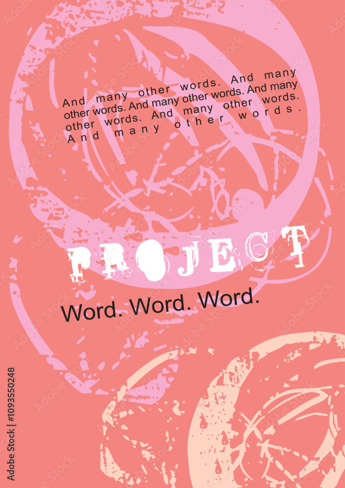 Project cover in Valentine day style. Pink and romantic cover design Project cover in Valentine day style. Pink and romantic cover design