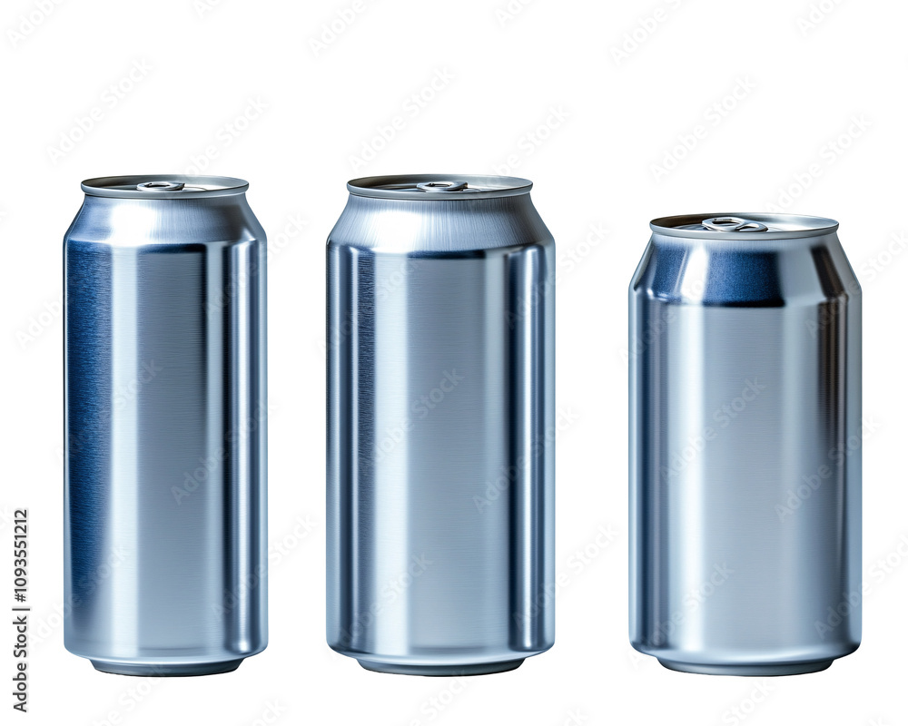 a group of silver cans a group of silver cans